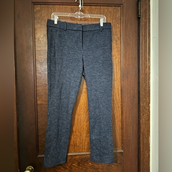 J. Crew blue Pinstripe wool slim ankle pants size 8 - Picture 2 of 5
